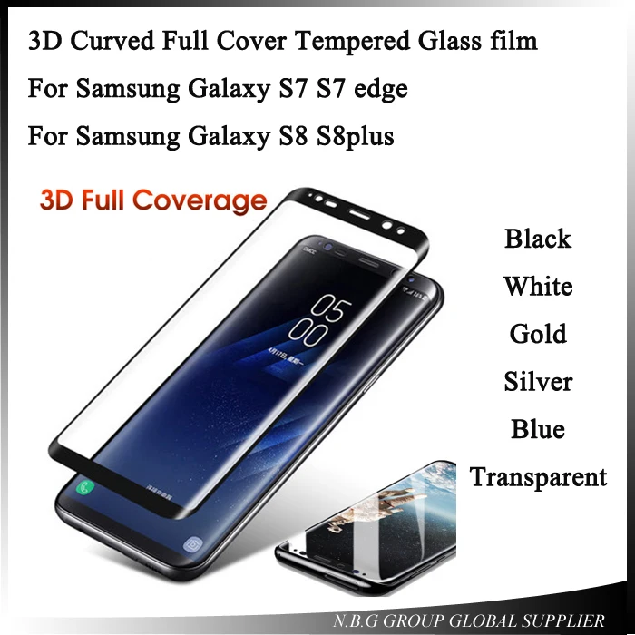 3D изогнутое полное покрытие закаленное стекло для Samsung Galaxy S8 Plus Защитная пленка
