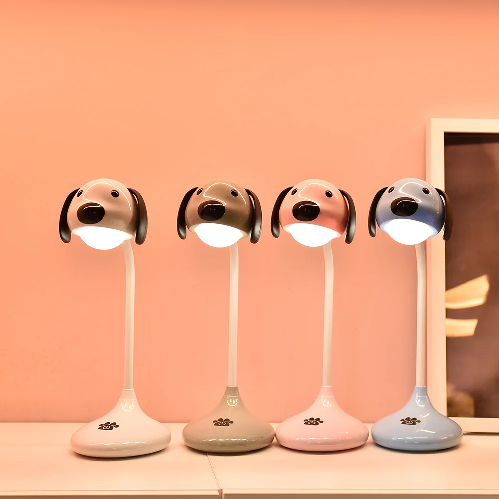 

Cute Dog Led Desk Lamp Portable Table Light Rechargeable USB DC5V Dimmable For Children Baby Kids Bedside Night Table Lamp Gift