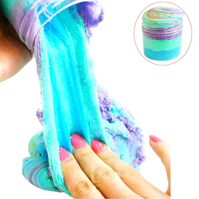 

NewColorful rainbow Cloud Slime Clay polymer anti Stress Kids Toy Cotton Mud Magic Crystal sand fluffy slime Clay Toy Plasticine