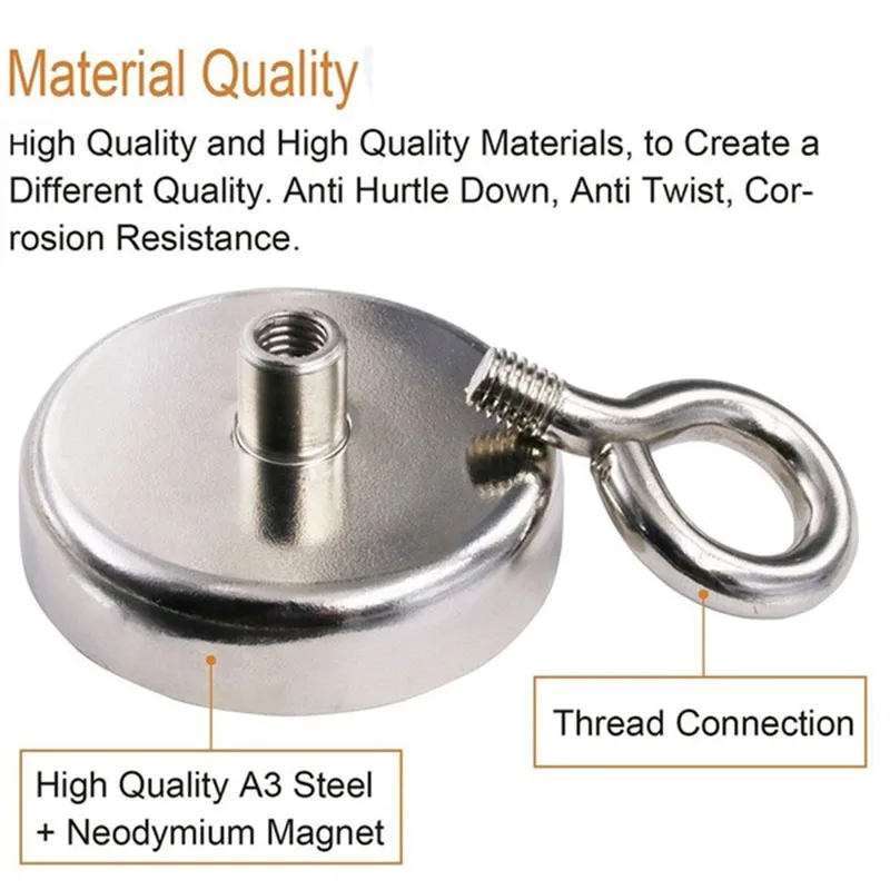 

42mm Fishing Magnet Strong Magnetic Suction Double Side Hanging Hooks SKD88