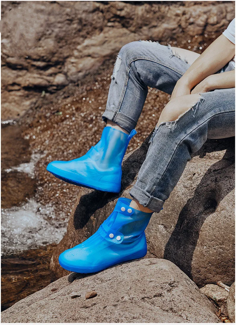 Новые многоразовые непромокаемые сапоги унисекс, нескользящая обувь из ПВХ, утолщенная обувь, аксессуары для влюбленных