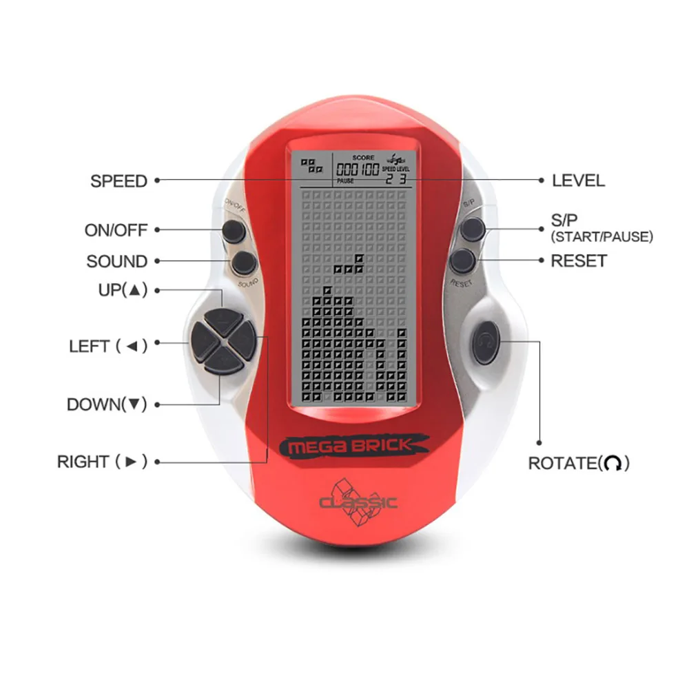 3 Inch Childhood Tetris Handheld Game Players Game Console LCD Electronic Games