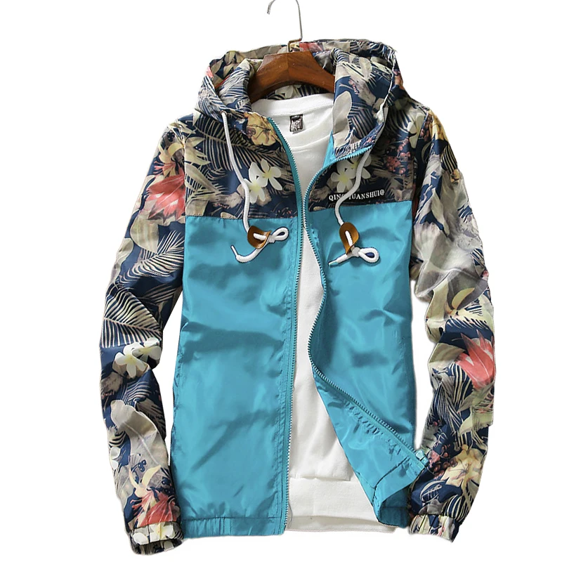 Floral Jacket 2018 Autumn Mens Hooded Jackets Slim Fit Long Sleeve Homme Windbreaker Coat Clothing Mens Jackets and Coats Floral Jacket 2018 Autumn Mens Hooded Jackets Slim Fit Long Sleeve Homme Windbreaker Coat Clothing Mens Jackets and Coats