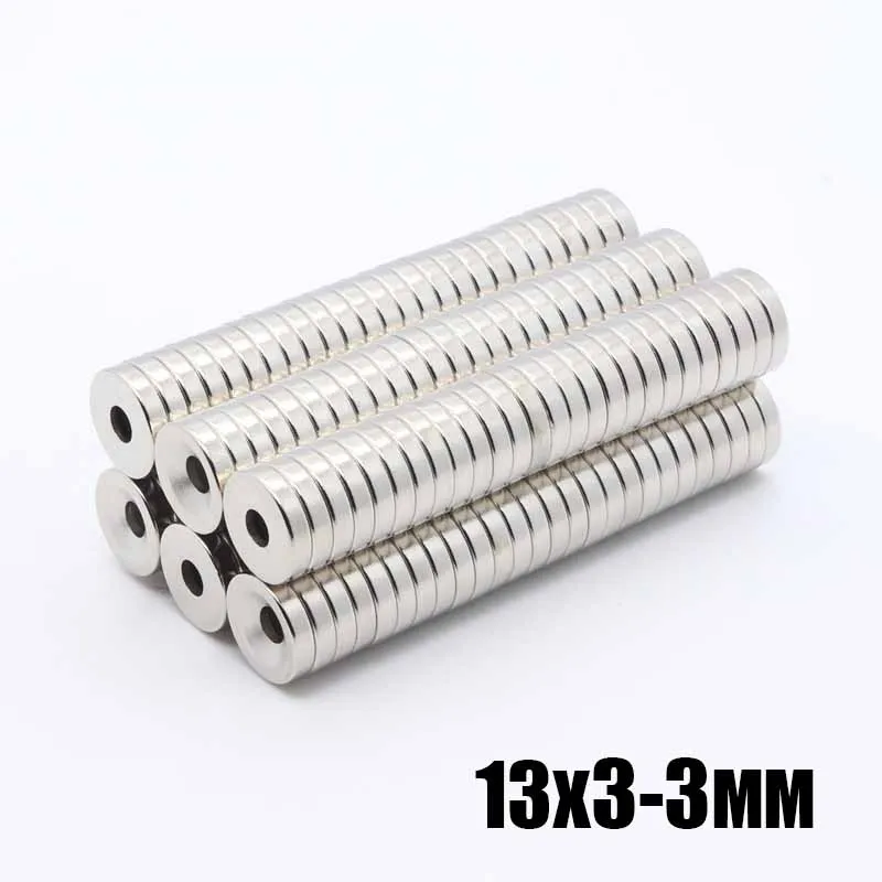 10 шт 13x3-3 мм супер мощный сильный массового малое кольцо неодимовый ниодимовые Дисковые магниты диаметром 13 мм х 3 мм отверстия 3 мм N35