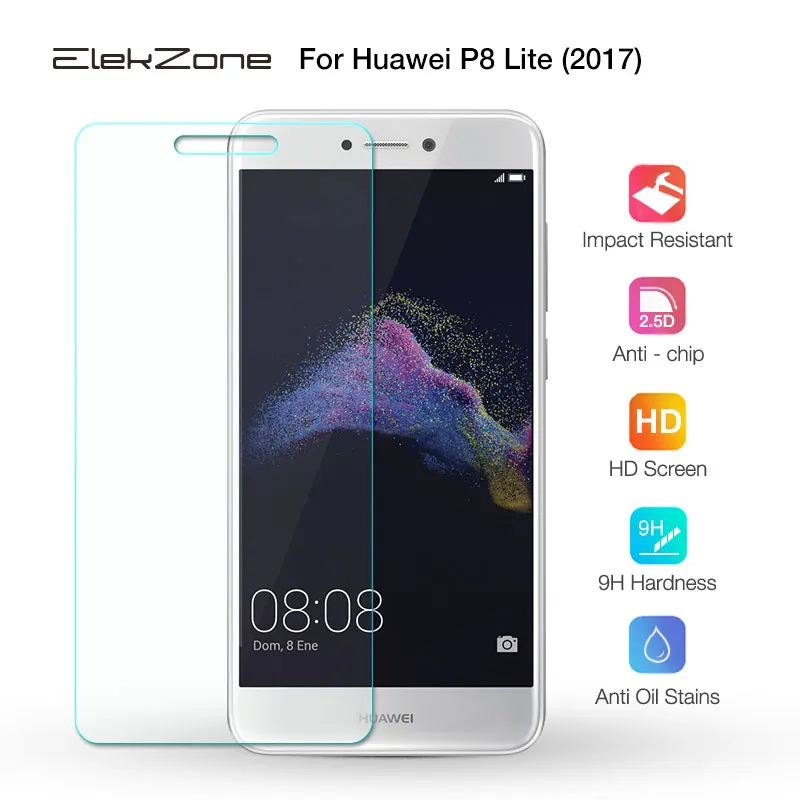 HD Clear Screen Protector For Huawei P8 Lite 2017 Transparent Tempered Glass For Huawei P8Lite 2017 Screen Protective Glass Film (2)