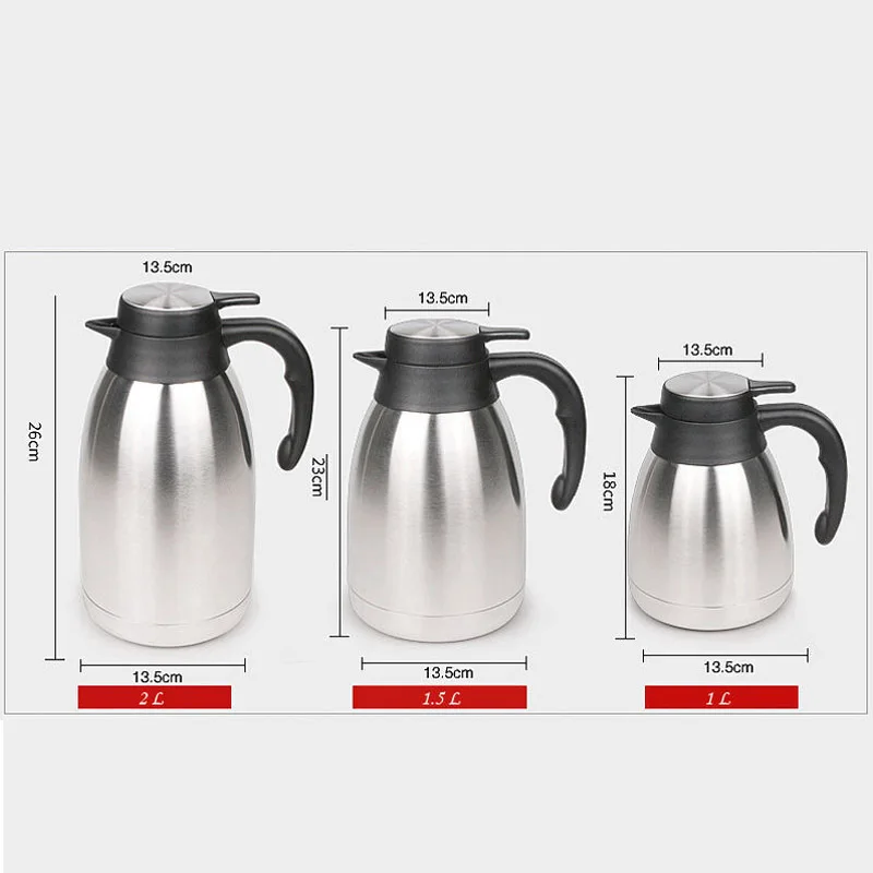 Stainless Steel + Plastic Vacuum Flasks 1L/1.5L/2L Vacuum Jug Water Kettle Keep Water Warm