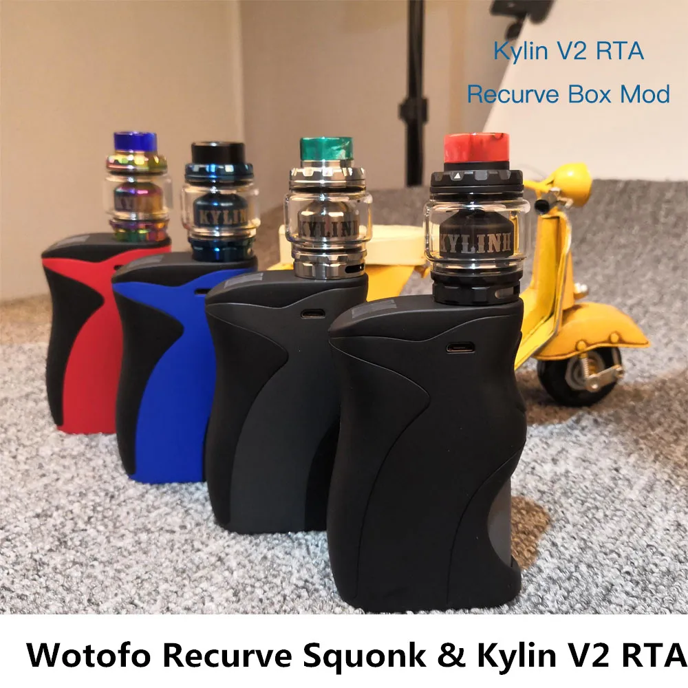 

Original Wotofo Recurve Squonk Box Mod & Kylin V2 RTA Tank 8ml Vape KIT E Cig without 18650 battery Christmas Gift