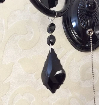 

10pcs 50MM Black Maple Leaf Shape Pendant Glass Crystal Prisms for Chandelier Wedding Description Free Shipping