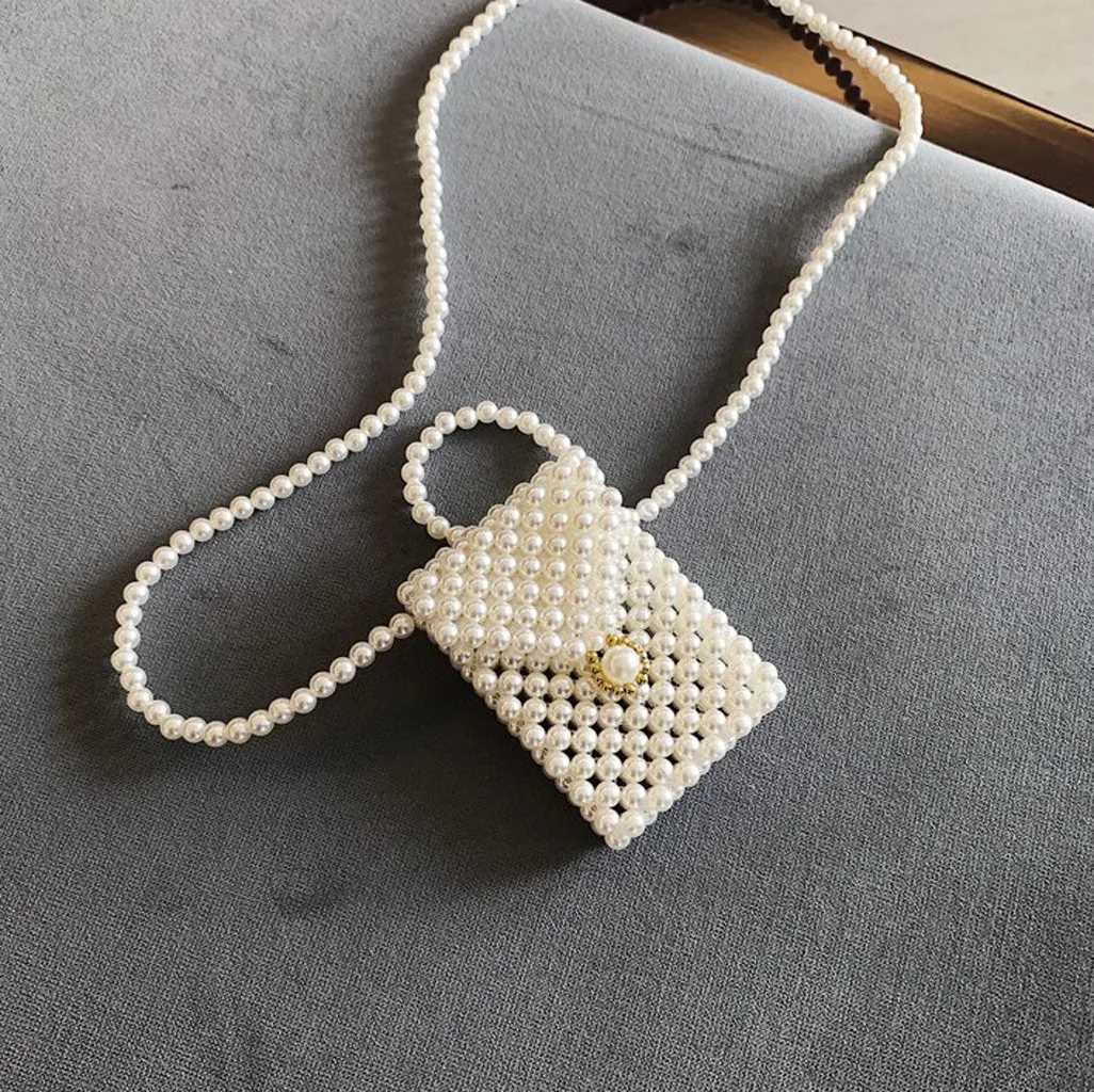 

OCARDIAN Handbag Fashion Mini Flag Bag Lady Retro Handmade Handbag Pearl Woven Diagonal Summer Shoulder Bag Dropship a19