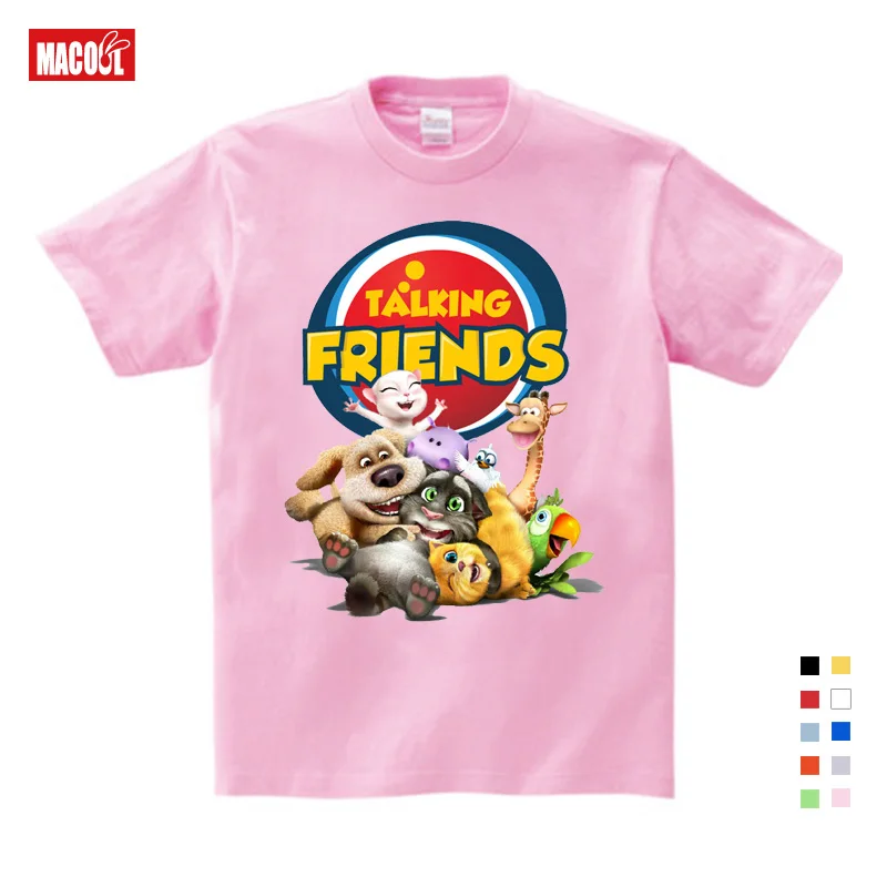 children t shirts girls 9 years boys games can Talking Tom Cat t shirt Summer Child Cat Tom and his friends funny cool tops - Цвет: T-shirt