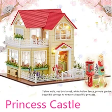 Принцесса замок кукольный дом мебель DIY Миниатюрный 3D Деревянный миниатюрный кукольный домик игрушки для детей подарки на день рождения дневник котенка