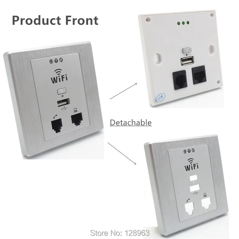 Товар WPL6058 300 Мбит/с Рисование Серебряная панель Крытый 86 разъем PoE Wi-Fi маршрутизатор в стене AP беспроводная точка доступа