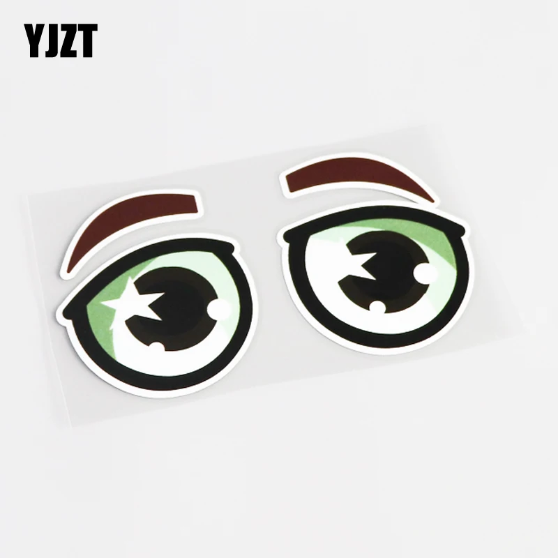 

YJZT 13.5CM*7.5CM For Waterproof Cute Eye Car Sticker Decal PVC Accessories 13-0460