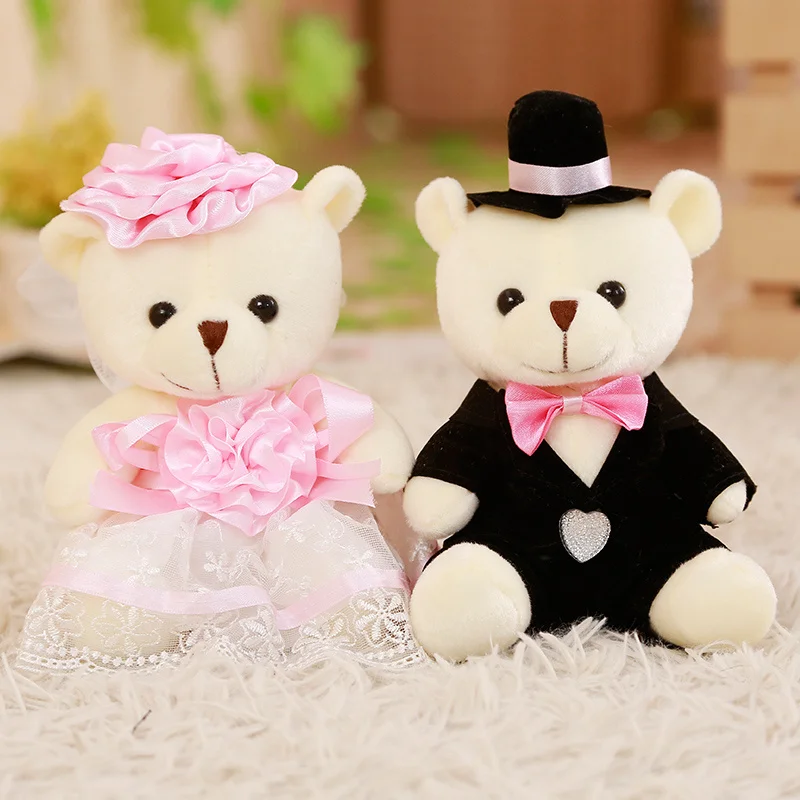 Babiqu 2 шт./лот 18 см с изображением милой пары медведь свадебный Teddy Bear Плюшевые