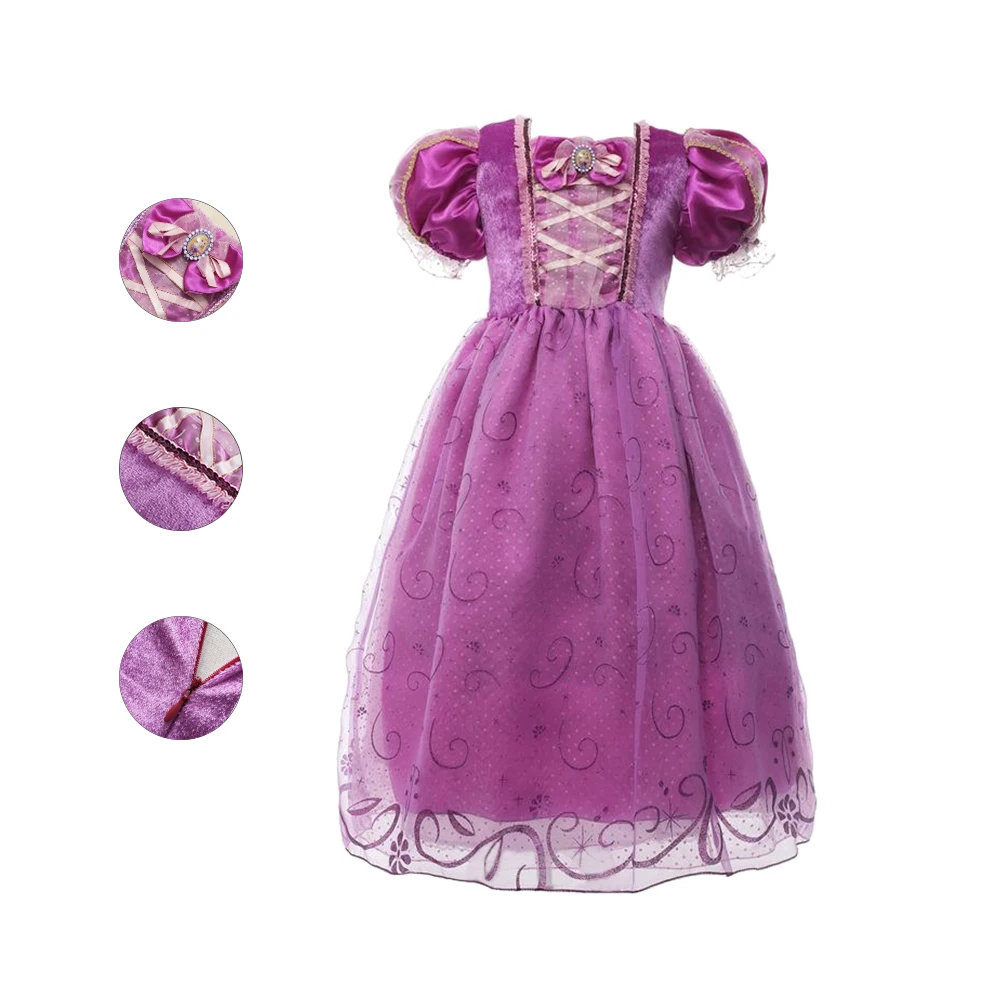 PaMaBa/платье принцессы Рапунцель для маленьких девочек; карнавальный костюм; нарядная детская праздничная одежда; Filles; праздничный наряд; бальное платье; халат