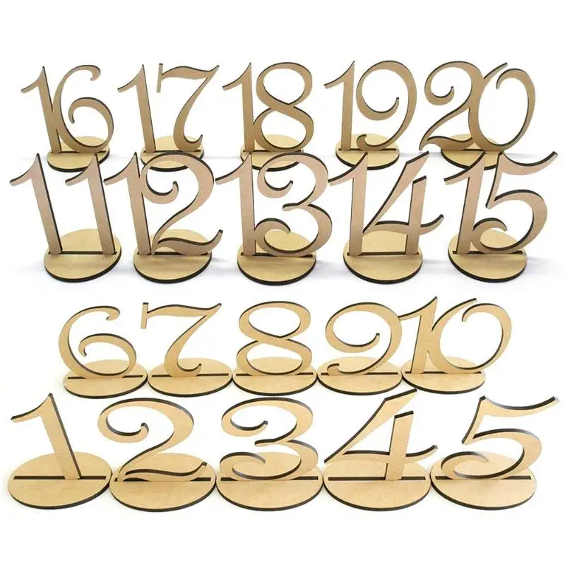 

10pcs Table Place Holder Wooden Wedding Number Seat Cards Ornaments Place Card Holder Party Decor Home Craft Gift