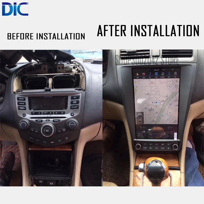 

DLC android 6.0 navigation car monitor player GPS mirror link car styling audio steering wheel For Honda accord 7 2004-2008