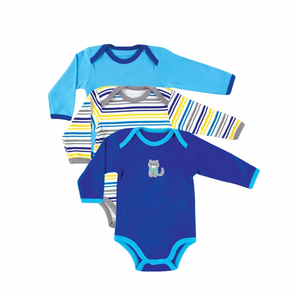 Cheap Price 3 PcsLot Baby Bodysuit  Long Sleeve Baby Clothes Winter Infant Overalls Newborn Baby Boy Girl Clothing Set Jumpsuit