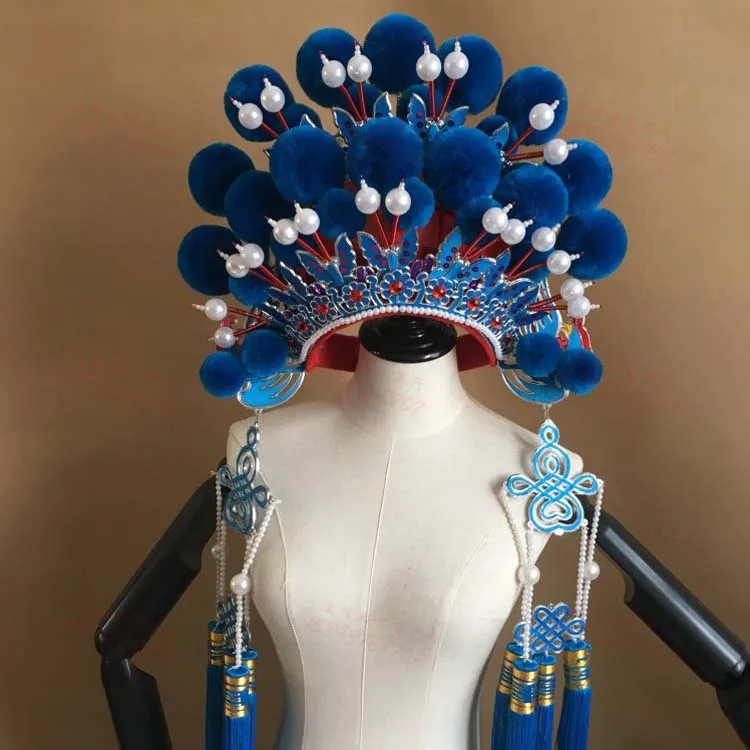 

11 colors butterfly bobble balls Ming Dynasty Opear Tiara Empress Wedding Phoenix Tiara for Women