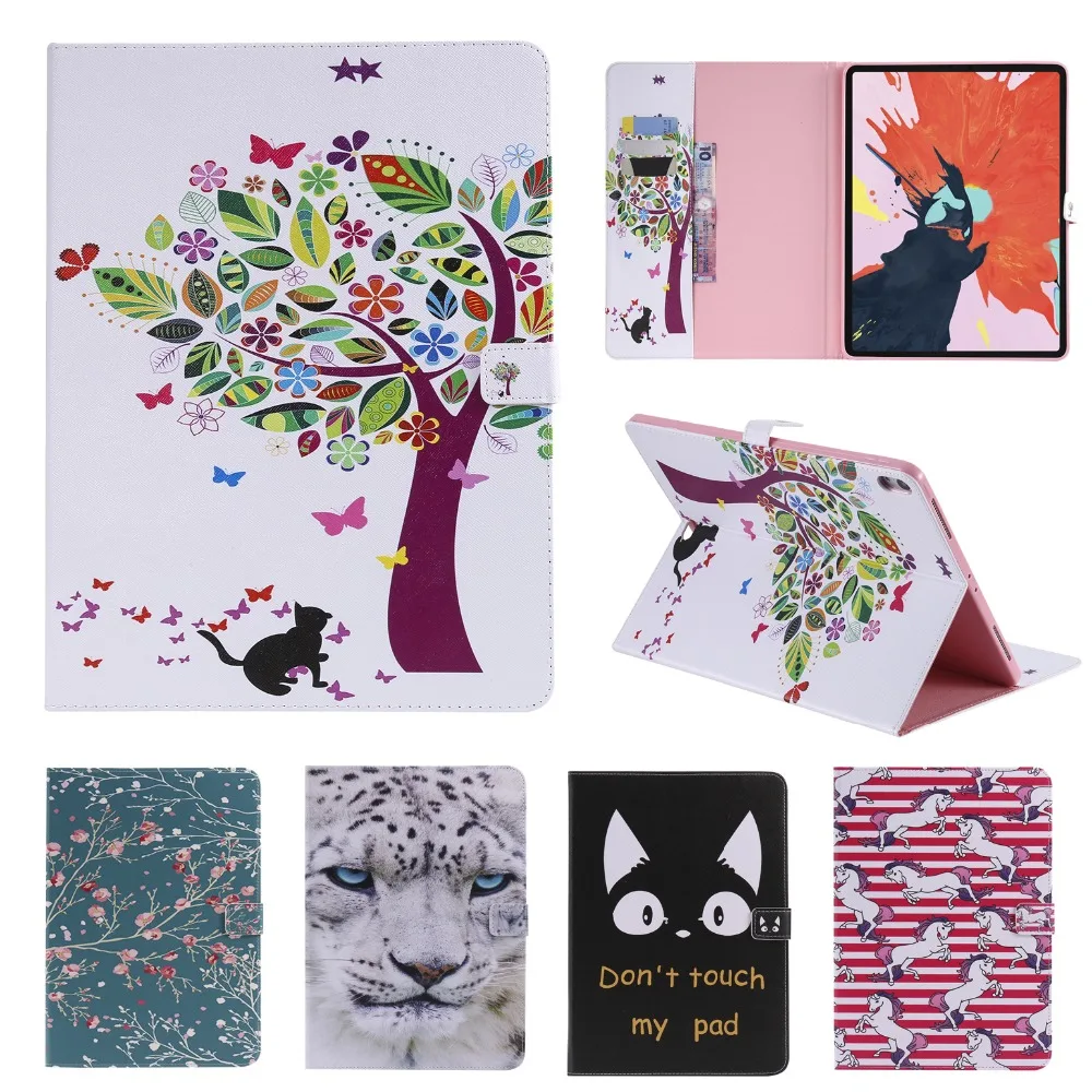 

New Case For ipad pro 12.9 inch 2018 Vintage PU Leather Cool Animal Protective Cover Soft Silicone TPU Wallet Holder Case