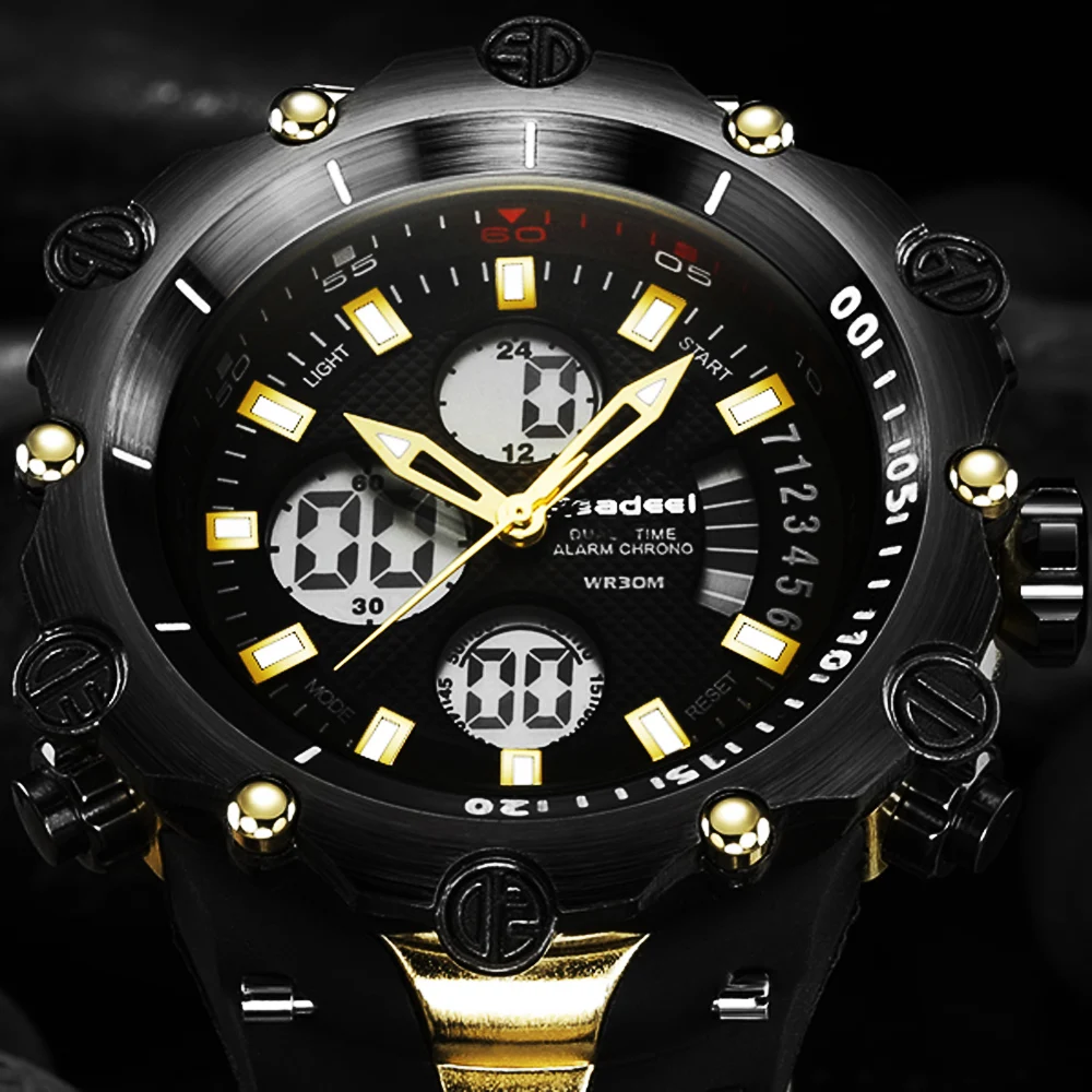 

Top Luxury Brand Men Military Waterproof Rubber LED Sports Watches Men's Clock Male Wrist Watch relogio masculino 2017