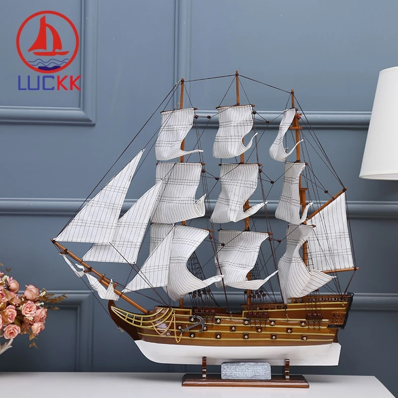 

LUCKK 75CM HMS VICTORY 1765 Wooden Model Ships Sailboat Building Kits Home Interior Decoration Wood For Crafts Toys Gift