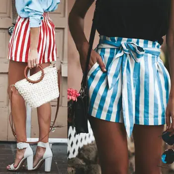 

Summer Women Hot Casual Loose Shorts Bow Beach High Waist Short