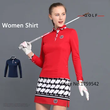 

2019 Women Shirt Long Sleeve Golf Shirts Ladies Korean Tops Polo Clothing Sport Sport Wear 2018 Spring Autumn Clothes