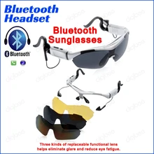 Sports Cycling Goggles Running Music Sun Glasses with 3 Lens Bluetooth Sunglasses Headset Touch Key For iPhone Samsung HTC LG