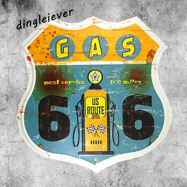 Gas Oil Station Route66 Vintage Metal Sign Garage Wall Decals Gas Oil Station Route66 Vintage Metal Sign Garage Wall Decals Kitchen Home Decor