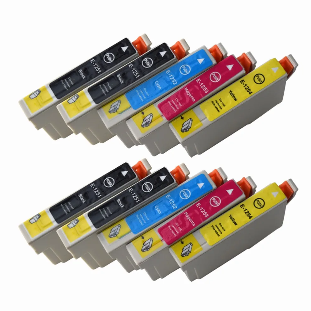 10 упак. 125 чернильный картридж совместимый для Epson T125 использовать в стилус NX125 NX127