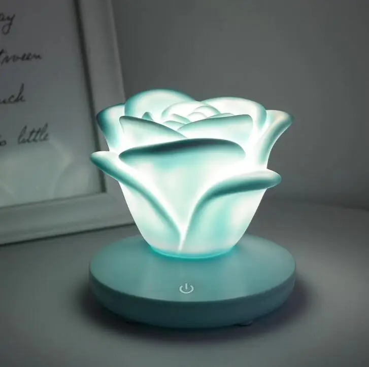 Романтическая Роза Ночной светильник Usb заряженный светодиодный ночник силиконовая атмосфера лампа