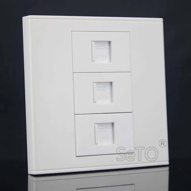 SeTo 86 Тип три порта RJ11 Cat3 телефонная Панель розетка настенная пластина Keystone
