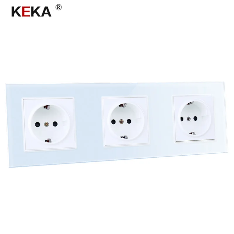 Тройная настенная розетка KEKA европейская стандартная популярная панельная без
