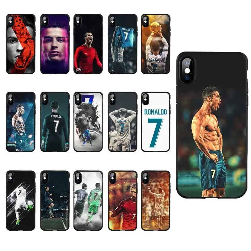 

M077 Cool Cristiano Ronaldo Black Silicone Case Cover For Apple iPhone 11 Pro XR XS Max X 8 7 6 6S Plus 5 5S 5G SE