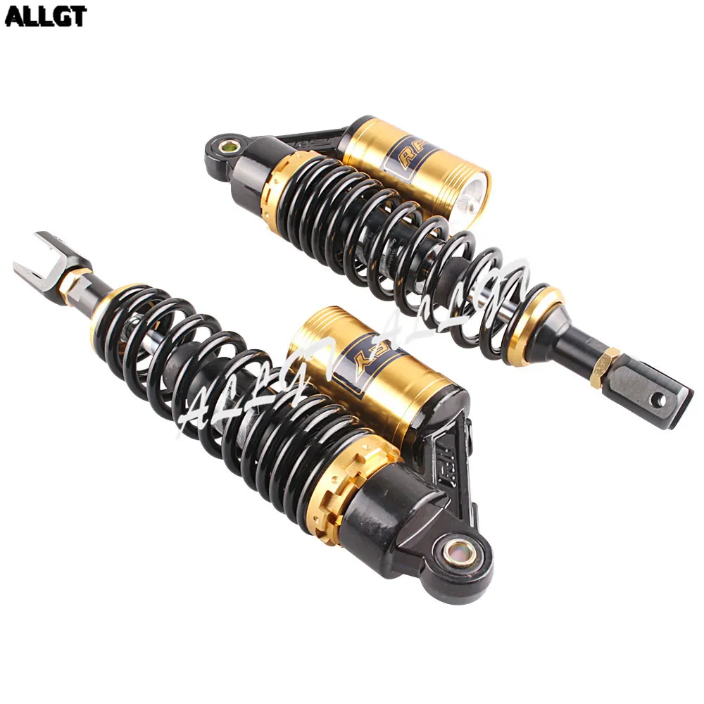 

ALLGT Pair 280mm Motorcycle Air Shock Absorbers Universal Fit For Yamaha Kawasaki Go Kart Quad Dirt Sport Bikes Eye To Clevis