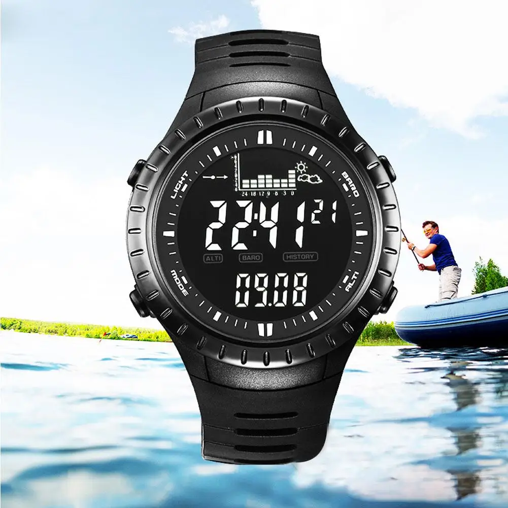 

Outdoor Men Digital Alarm Altimeter Barometer Thermometer Fishing Sports Watch Outdoor Men Digital Alarm