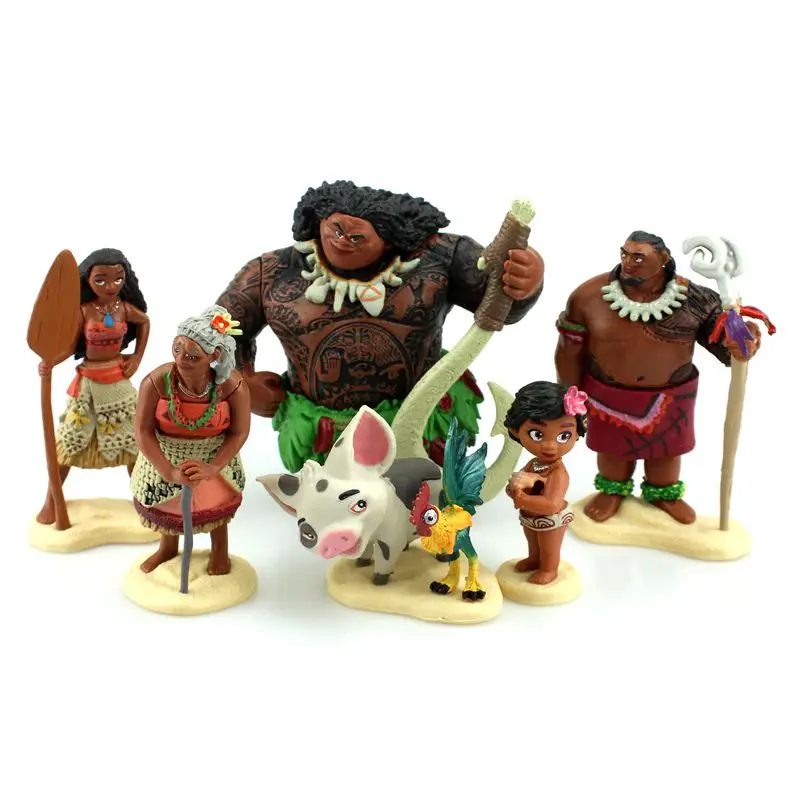 Новые игрушки Disney 10 шт./компл. Моана принцесса Мауи шеф туи Тала хэйбей Пуа ПВХ