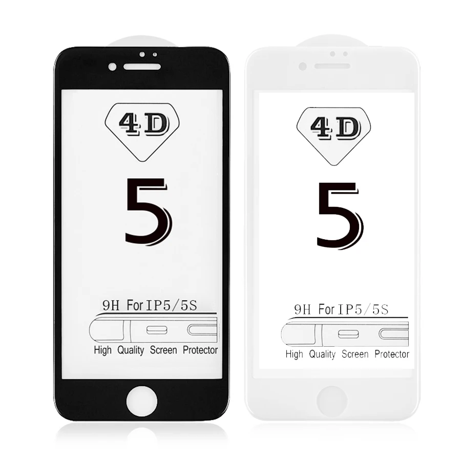 

XINKSD 4D Tempered Glass For iPhone 5 5S 5C SE 4D 9H Hard Anti-Explosion For iPhone5S 5 SE Screen Protector Film