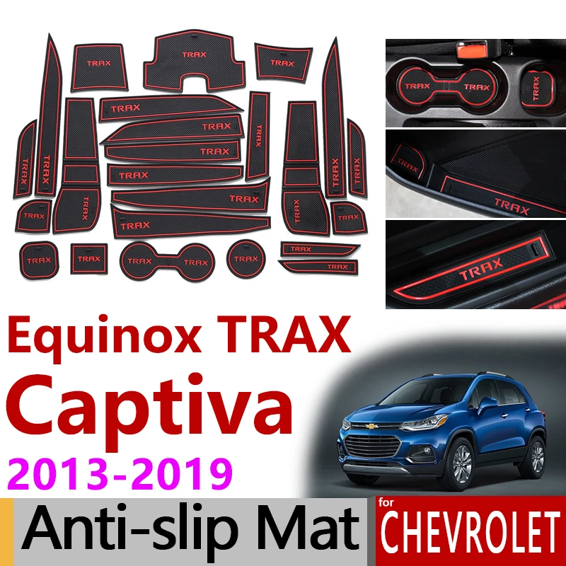 Противоскользящие резиновые ворота слот чашки коврик для Chevrolet Captiva Equinox TRAX 2013 аксессуары наклейки