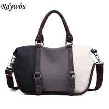 Rdywbu фирменная обувь из комбинированных материалов тканевая сумка-шоппер Женская Мода сумки через плечо сумка большая Ёмкость дорожная сумка через плечо, сумка для B502