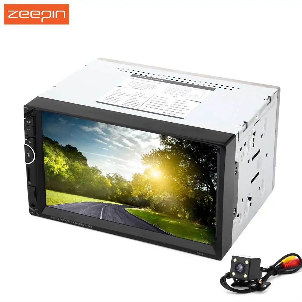 Zeepin 7002 7 Inch TFT Touch Screen Double Din 12V Car Multimedia MP5 Player with Camera AM FM Bluetooth Function