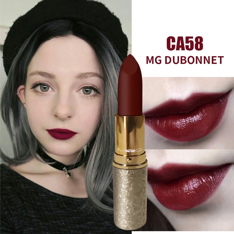 MYG макияж металлический корпус Профессиональная помада красный, матовый губная помада Косметика для губ - Цвет: CA58