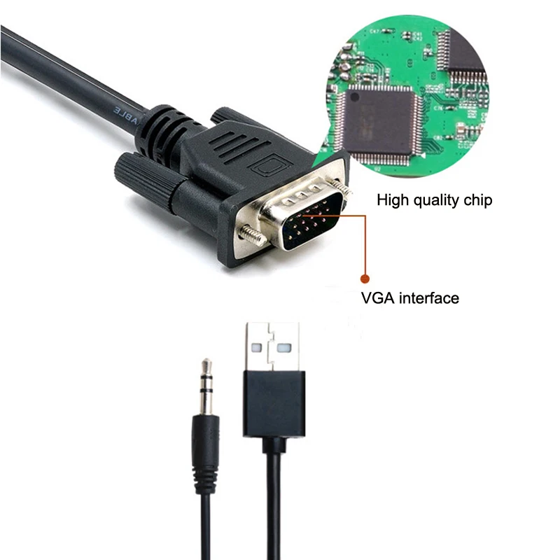 Преобразователь из VGA в HDMI адаптер папа мама с USB аудио 3 5 мм выход 1080P кабель для ПК