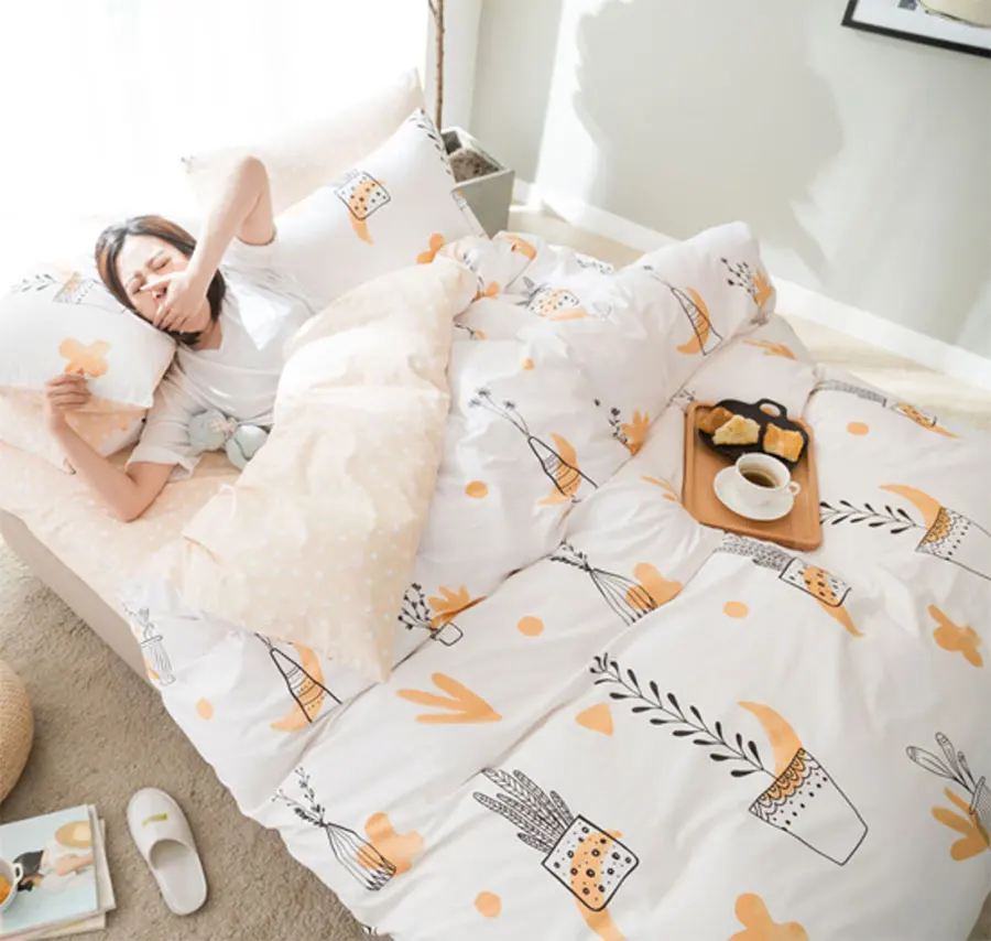 

Cute plant single double bedding sets adult teen kid,cotton twin full queen king home textiles bed sheet pillow case quilt cover