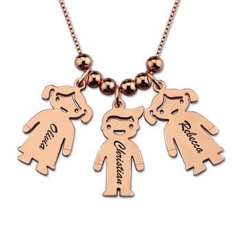 

Cute Custom Name Chain Rose Gold Personalized Letter Kids Boy Girl Charm Necklace Necklaces Collier Ras Du Cou Gift for Mother