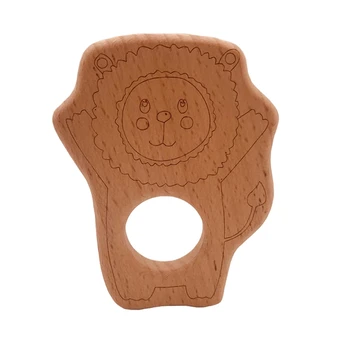 

1 Pc Beech Wooden Teether Aniamls Food Grade Wood Teething Baby Teether Chew Toys New