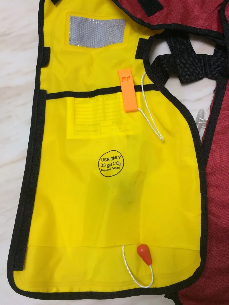 Горячая домашнего ручного типа 150N надувной спасательный жилет сетки упаковки