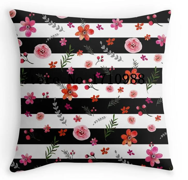 Free Shipping Watercolor Floral Pattern Zippered Covers Square