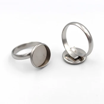 

Glass Cabochons Bases Stainless Steel Ring Findings Blanks 10mm - 25mm Round Smooth Bezel tray Metal Rings DIY Settings NO Fade
